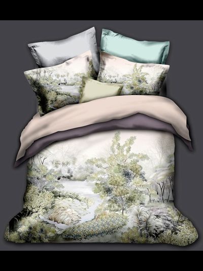 Постельное белье мако-сатин евро 200x220x1 250x270x1 50x70x4 TIS07-803