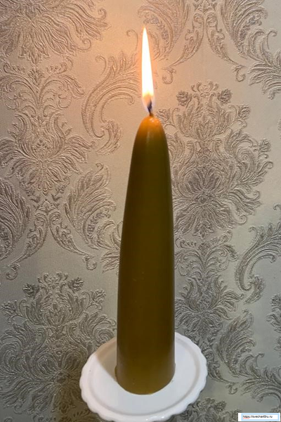 Свеча желтая Алтарная малая (до 9ч. горения).