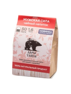 Сбор травяной "Дары Тайги" "Мужская сила", фильтр-пакеты, 50 шт. х 1,6 гр.
