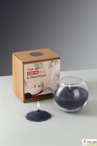 Насыпная свеча "Шар" 12*10 см, цвет "Чёрный"