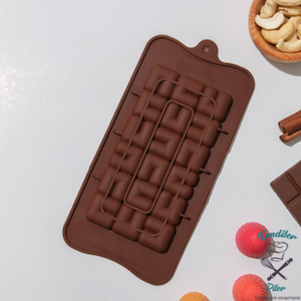 Форма для шоколада «Лабиринт», 18 ячеек, 22×11×1 см, цвет шоколадный