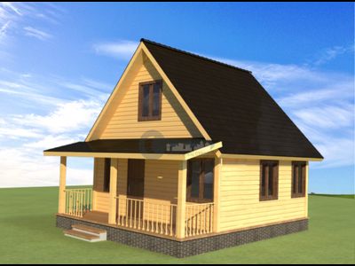 Д-21-1 ДАЧНЫЙ ДОМ ИЗ БРУСА:ГАБАРИТНЫЕ РАЗМЕРЫ: (7Х6М), ОБЩАЯ ПЛОЩАДЬ: 69М²