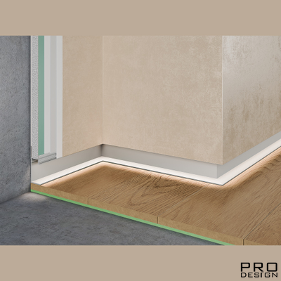 Теневой плинтус скрытого монтажа Pro Design 7210 Анодированный