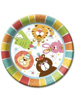 Тарелки бумажные ламинированные Веселый зоопарк 23см 6шт