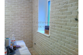 Облицовка стен клинкерной плиткой.