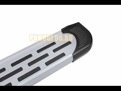 Пороги алюминиевые "Premium Silver" 2250 серебристые Slitkoff для Hyundai Starex H-1 2007-2021