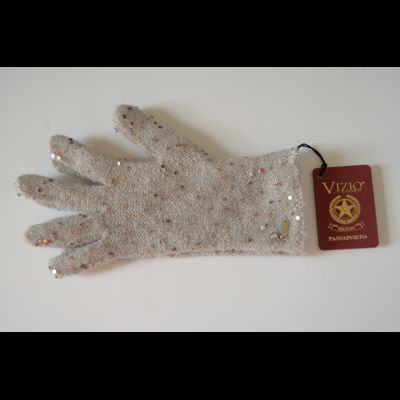 Перчатки Vizio 1042 GG бежевые с пайетками