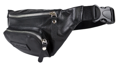 Кожаная поясная сумка Scarlino black (арт. 7018-01)