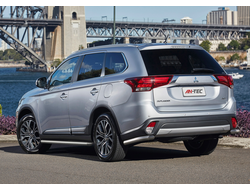 Защита заднего бампера d57 уголки Mitsubishi Outlander 3 2015 - ... ( Митсубиси Аутлендер 2015)