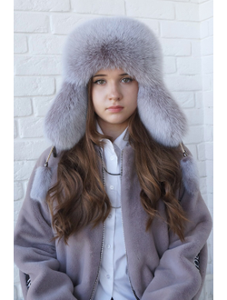 Ушанка "Полярная звезда" цвет бежевый + кофе с молоком (копия)