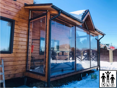 Мягкая дверь из полиуретана до минус 75 градусов 110х200 окантовка Оксфорд DNN