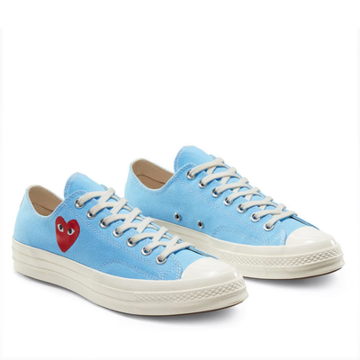 Кеды Converse Chuck Taylor 70 Ox Play голубые низкие с сердечком 168303C фото