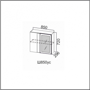 Шкаф навесной 850/720 (угловой со стеклом)