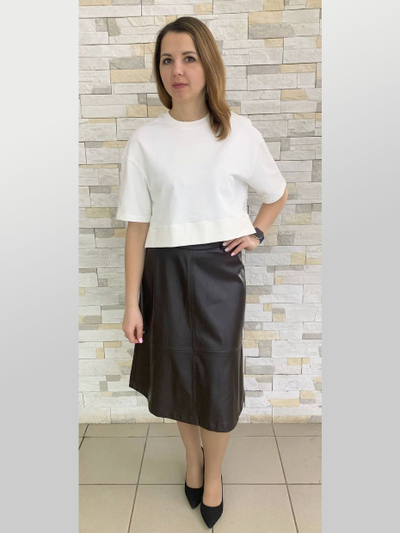 Юбка 124-10211 ЭКО-КОЖА коричневый