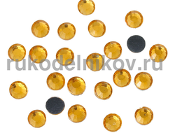 термостразы плоская спинка ss20 (5 мм), цвет-золотисто-желтый, материал-стекло, 5 гр/уп