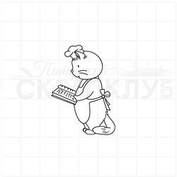 штамп кот повар