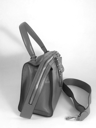 (АРТИКУЛ: 10095/1)СУМКА ЖЕНСКАЯ, НЕБОЛЬШАЯ, НАТУРАЛЬНАЯ КОЖА, СЕРАЯ, С ДВУМЯ ПЛЕЧЕВЫМИ РЕМНЯМИ