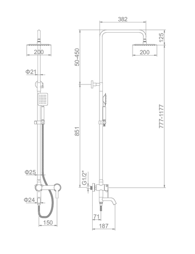 Душевая стойка LEDEME L72401