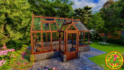 Английская теплица с украшением на кровле ЕЛИЗАВЕТА М 5х3