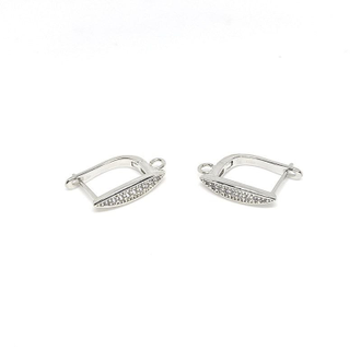 Швензы с кристаллами "Лодочки" ЛЮКС 16х4 мм, покрытие в ассортименте, цена за пару