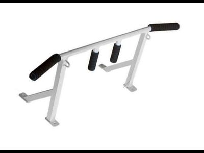 Турник настенный с средним, широким и узким параллельным хватами и неопреновыми ручками белый