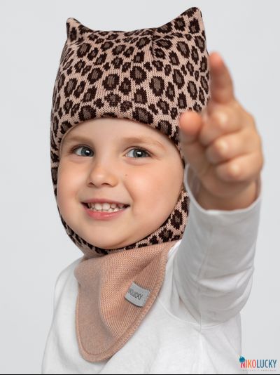 Шапка-шлем 24101-01 с утеплит,бежевый,коричневый 54-56