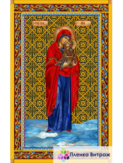 Витражная пленка лики Святая Анна, витражная пленка самоклеющаяся,в храмы и церкви матовая