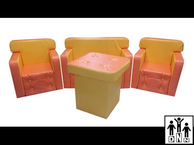 Детская игровая мебель "Комфорт" оранжевый / желтый