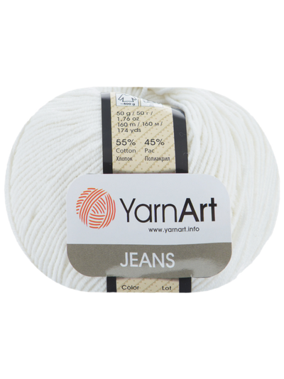 Jeans Yarn Art пряжа цвет № 62 белый