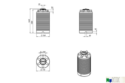Емкость Экопром ЭВЛ-Т 500 л черная