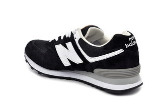 New Balance 574 Черные с белой буквой (41-45) Арт. 395M-A