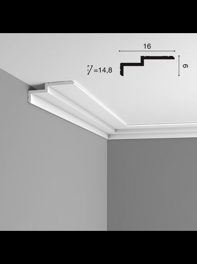 Потолочный карниз с гладким профилем из полиуретана Orac Decor Коллекция Modern C391