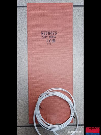 Гибкая нагревающая пластина 800 Вт 220 В (152х405) (терм.100) Keenovo (3М скотч, термодатчик на 100°С)