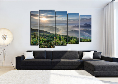 Модульная картина "Солнце и холмы"