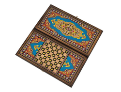 Нарды + Шашки "Сирия. Синие" малые