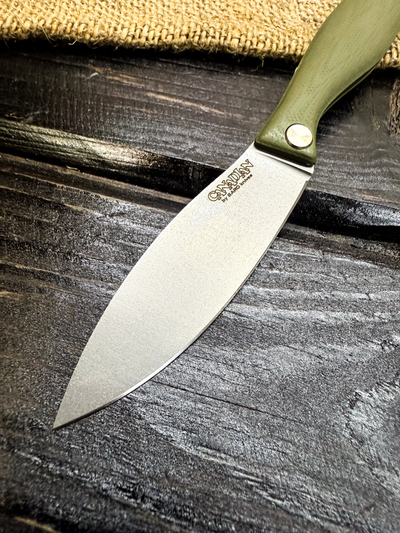 Фрикционный складной нож Канадец Малый сталь ELMAX, рукоять G10 олива