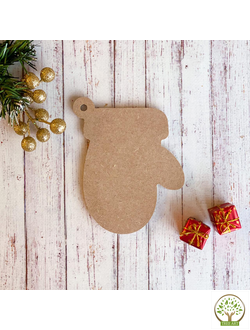 Ёлочное украшение "Варежка" 10х13 см/МДФ т. 6 мм