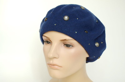 Вицио Италия фетровый берет синий