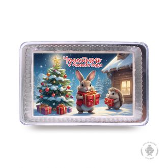 Зайчик с ежиком " Чудесного Нового года ", 140 грамм