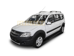Пороги на Lada Largus Cross Black-Premium