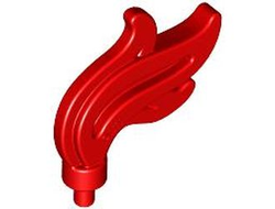 Minifigure, Plume Feather Triple Compact / Flame / Water with Small Pin, Red (64647 4540552 6099515 6326096 6393847)