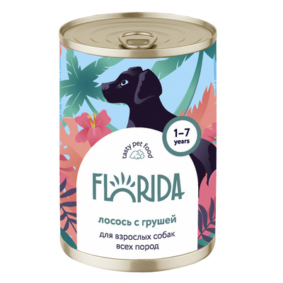 Florida (Флорида) влажный корм (консерва) для собак с лососем и грушей 400 г