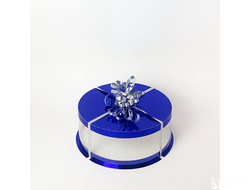 Коробка для торта JUST. Синяя. Диаметр 30 см, Высота 11 см, Упаковка 10 штук