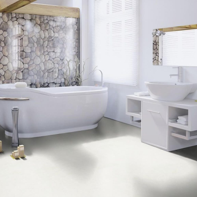 Биополы Wineo Purline 1500 fusion XL Cool One PL107C в итнтерьере ванной