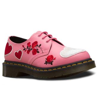 БОТИНКИ DR. MARTENS 1461 GERANIUM HEART PINK & WHITE РОЗОВЫЕ