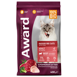 AWARD (Авард) Indoor Big cats, сухой корм для кошек крупных пород, Говядина с курицей, 400 г