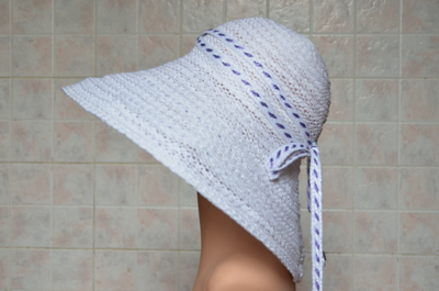 Белая женская шляпа летняя Vizio Италия 5707 FF 3