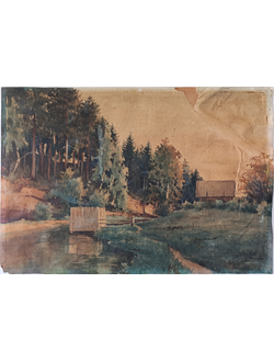 "Красные горки" бумага акварель Бородин Я.С. 1905 год