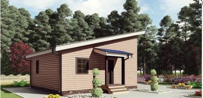 Одноэтажный каркасный дом с одной спальней 75м² (SK23)