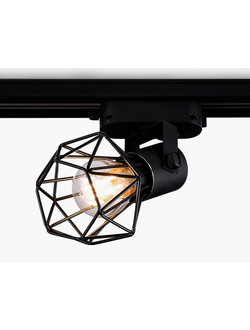 Трековый однофазный светильник со сменной лампой GL 5002 BK черный E27 max 40W D92*163